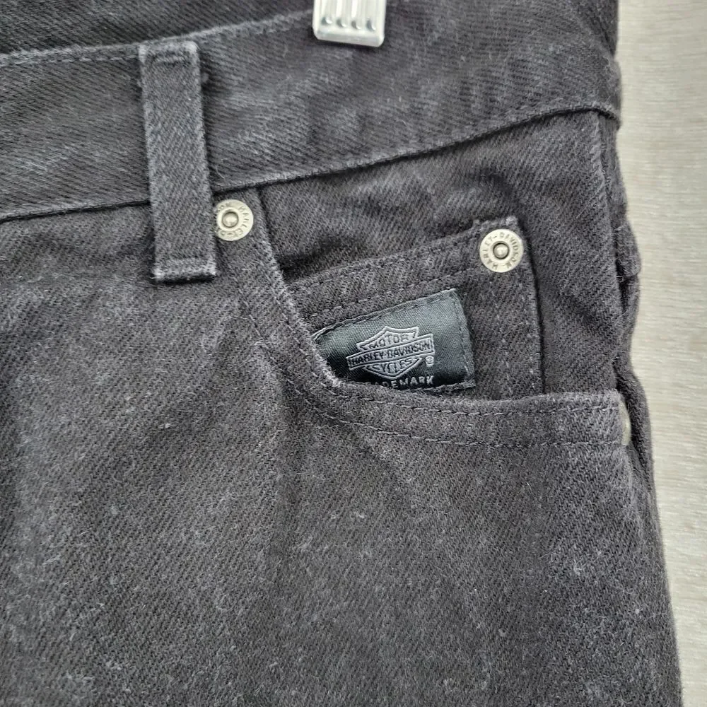 Harley Davidson Vintage Women's 12R Black Bootcut Jeans Cotton Bikercore